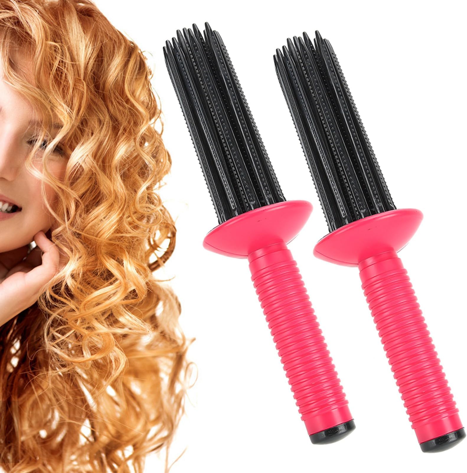 Hair Curling Roll Comb 2ps, Hair Curler,Hair Curling Comb Hair Comb Hair Straightening Irons Curling For Straighteners Wand Hairstyling Tools