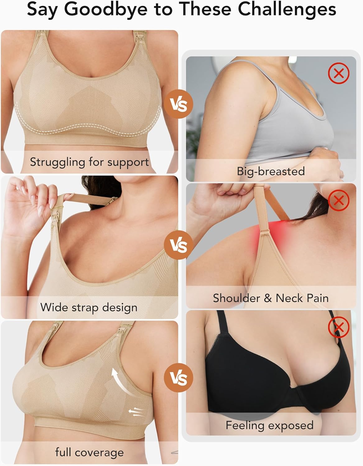 HOFISH Womens Seamless Maternity Sleep Bras Breastfeeding Everyday Bra 3 Pack - Image 7