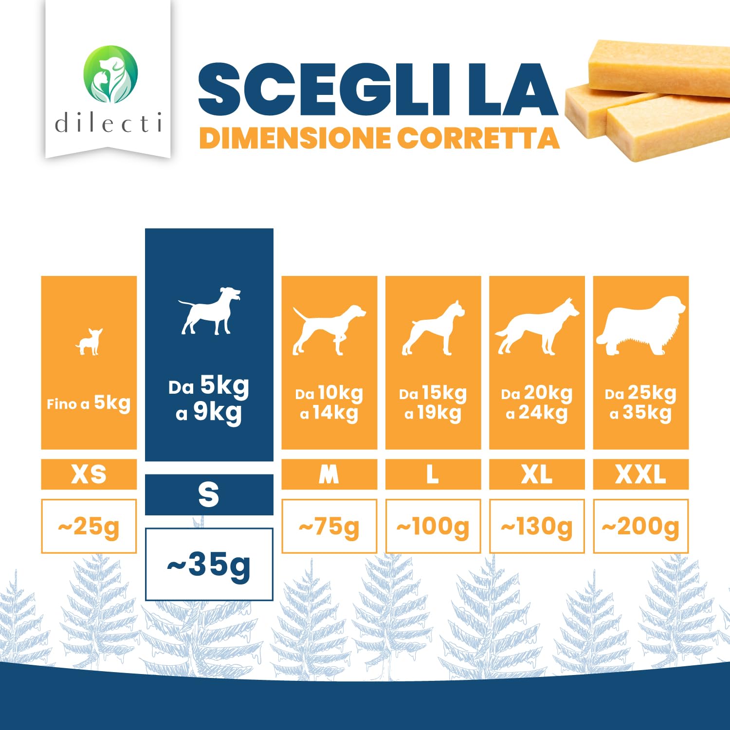 Dilecti Masticativi Naturali dell'Himalaya - Giochi Naturali Molto Gustose, Dure e Resistenti che Terranno il Tuo Cane Occupato Per un Po'. (set da 5, taglia S)