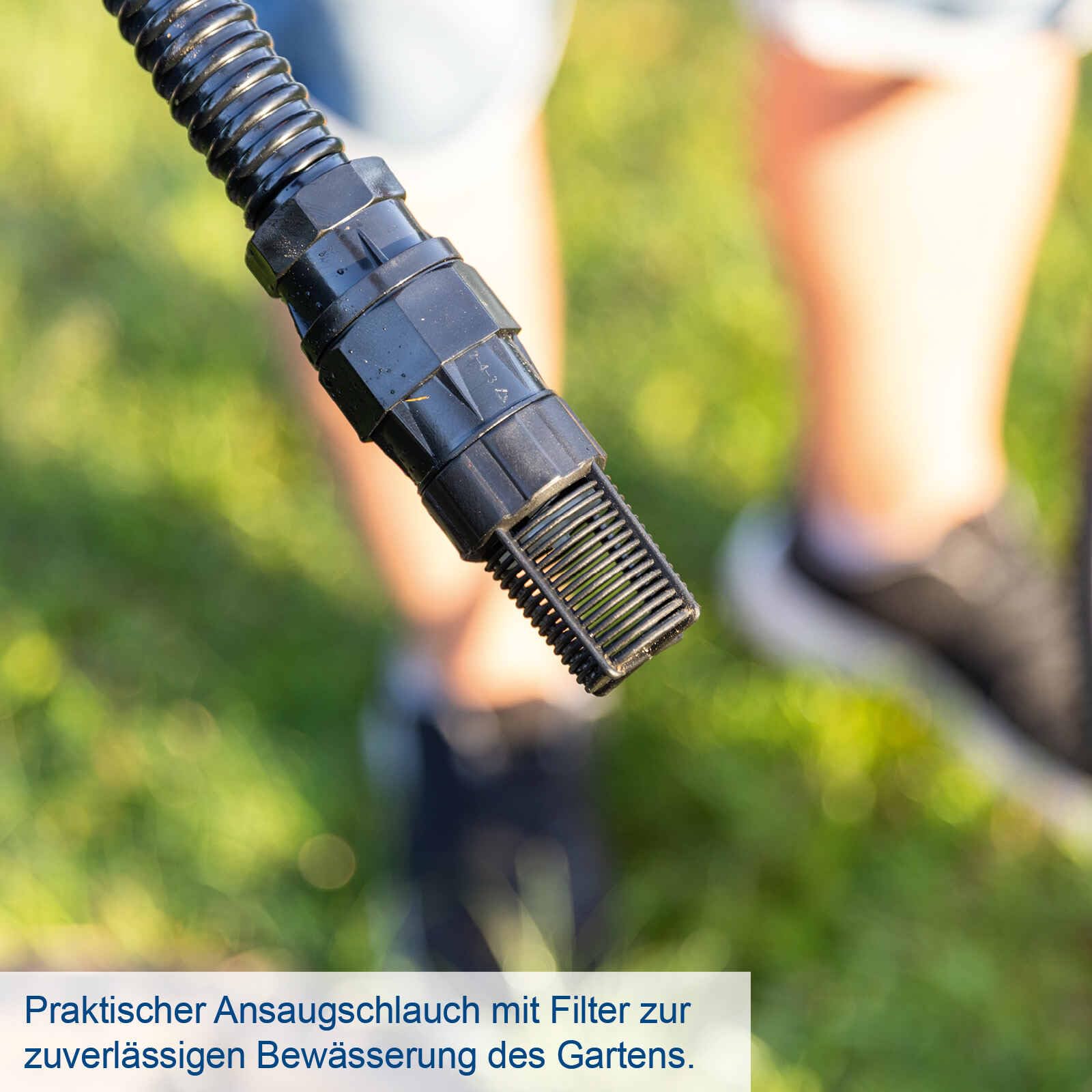 Scheppach Pompa da giardino a batteria C-GP3000-X con tubo da 2 m, portata 3000 l/h, altezza di erogazione 25 m, profondità di immersione 8 m, pressione di erogazione 2,6 bar, serie 20 V-IXES, con