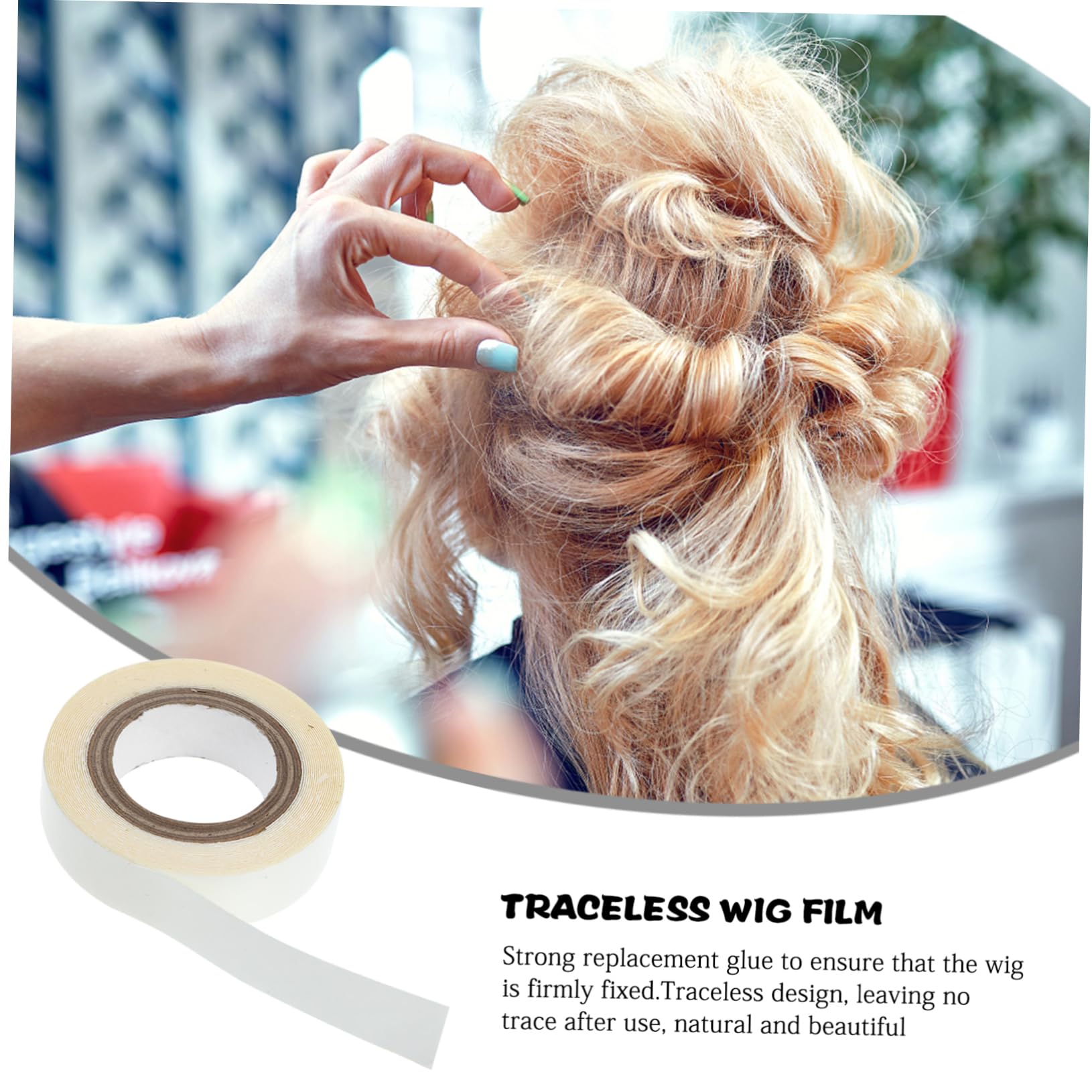 SOESFOUFU 3 Rolls Seamless Hair Extension Tape Extension Adhesive for Lace Wigs Double Sided Wig Tape