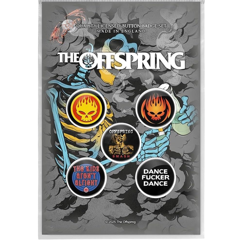 The Offspring Skeleton Molotov Badge (Pack of 5) (One Size) (Multicoloured)