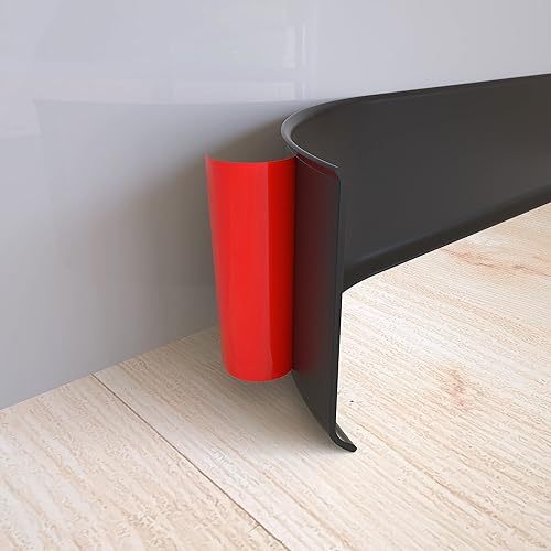 Moldura flexible para zócalo, 4 pulgadas x 10 pies, base de vinilo para despegar y pegar, base de pared de goma autoadhesiva (S100, negro)