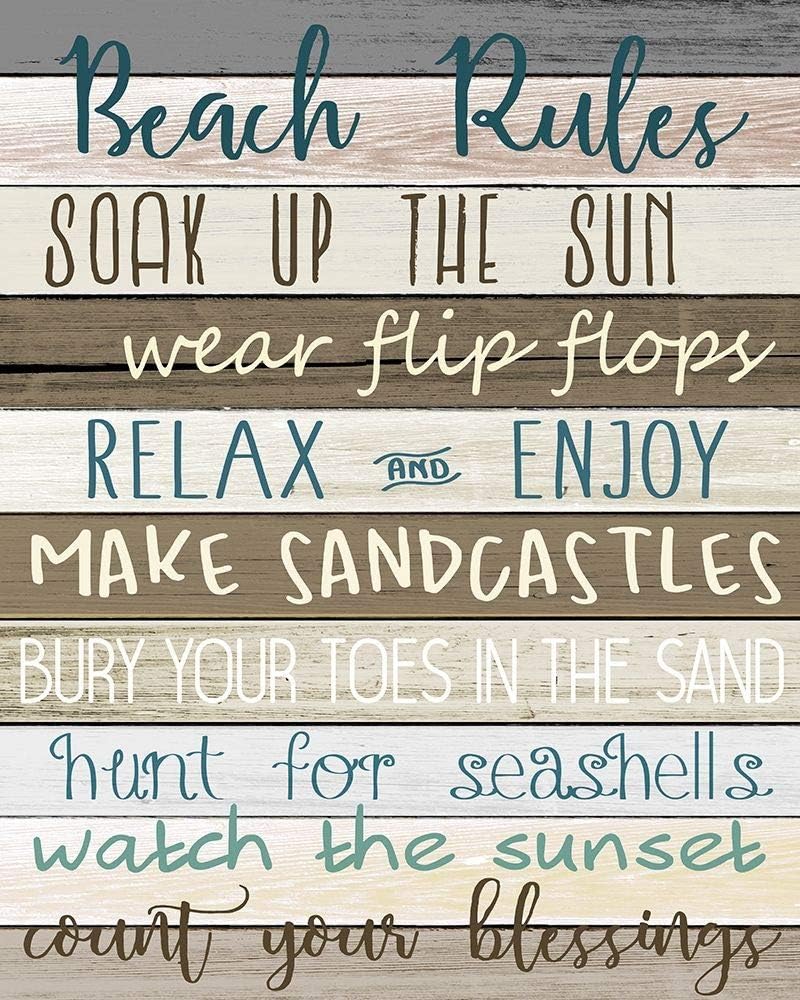 Posterazzi PDXKARC2087BSMALL Beach Rules v2 Kimberly Allen Poster Print, 18 x 24, Multicolor