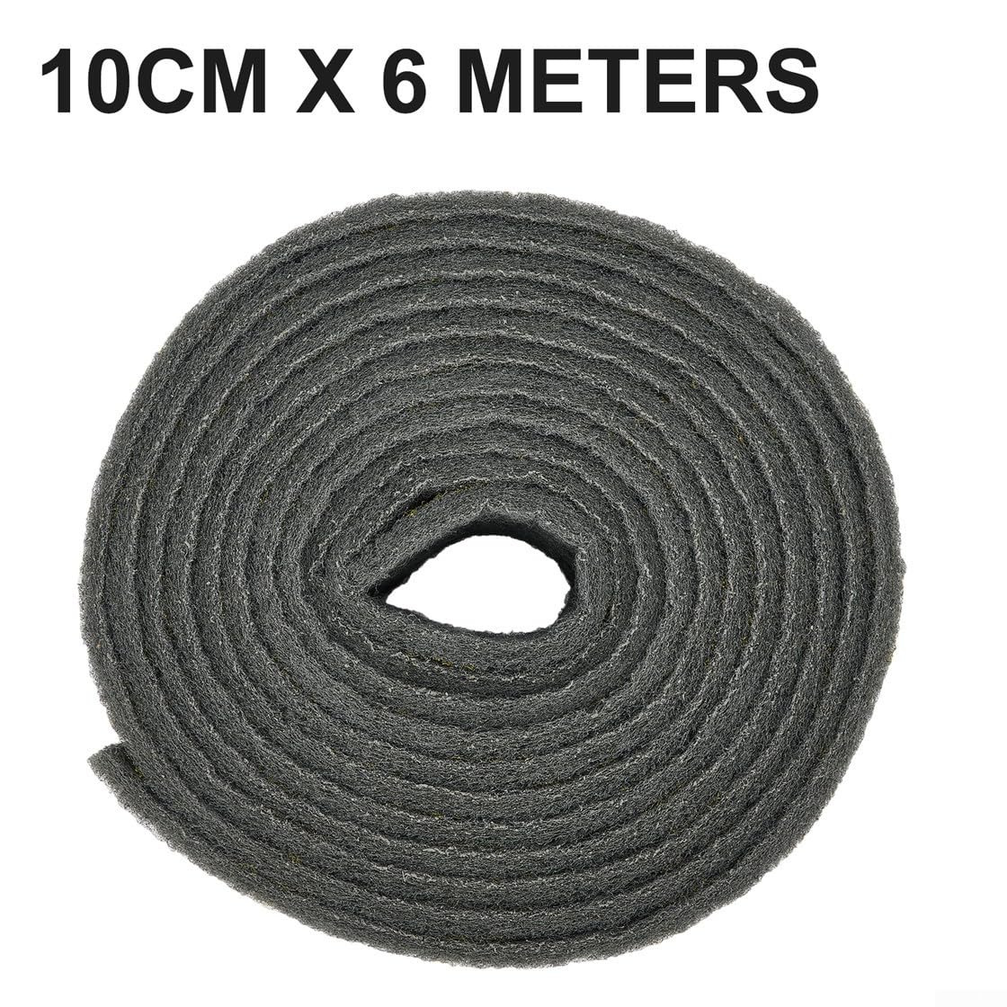Rollo de estropajo de 6 m, resistente a altas temperaturas, apto para uso doméstico e industrial (10 cm x 6 metros)