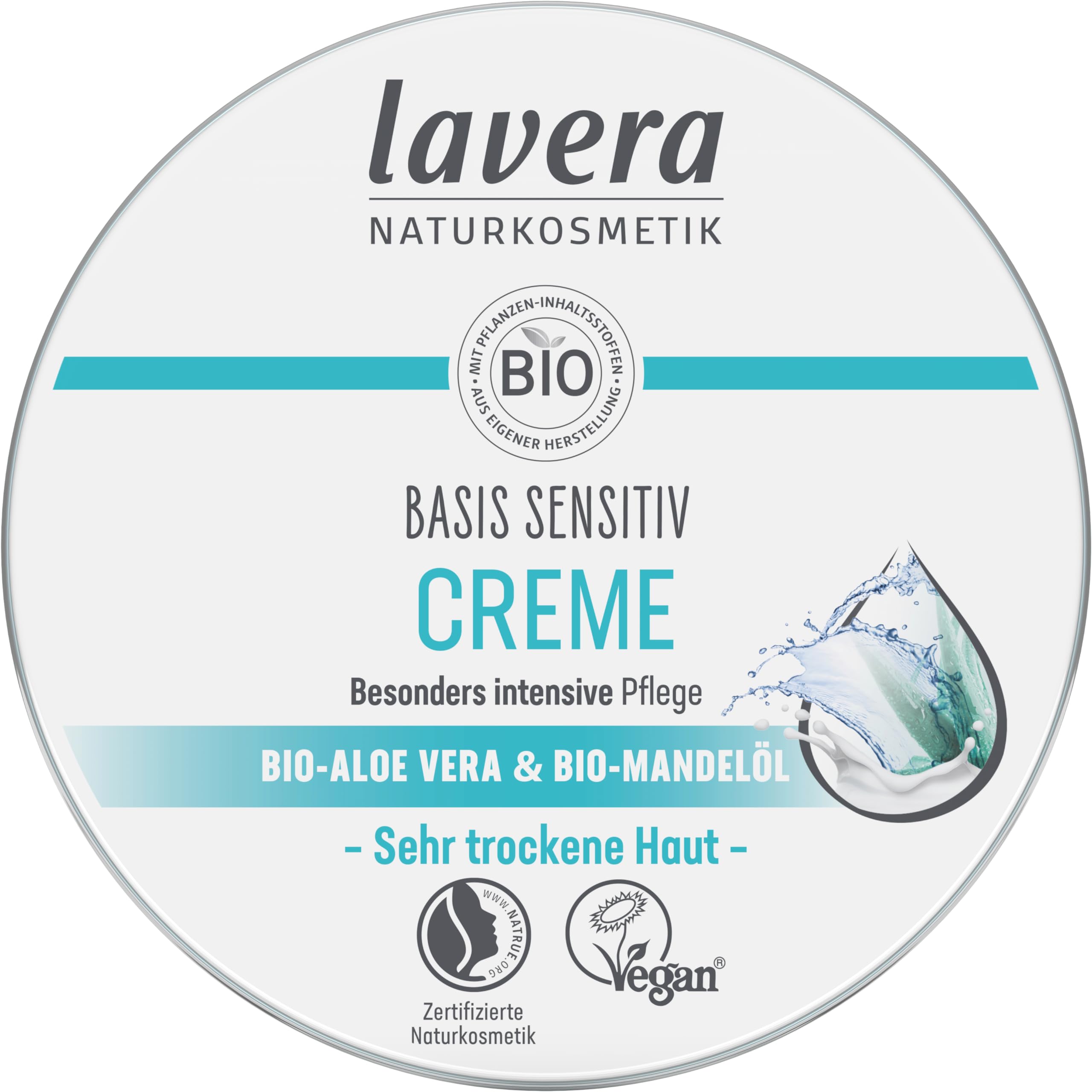 Basic Sensitive Cream - All-Purpose Cream - Natural Cosmetics - Vegan - Organic Aloe Vera & Organic Almond Oil - Particularly Intensive Care - PETA Certified - Biodegradable - 150 ml