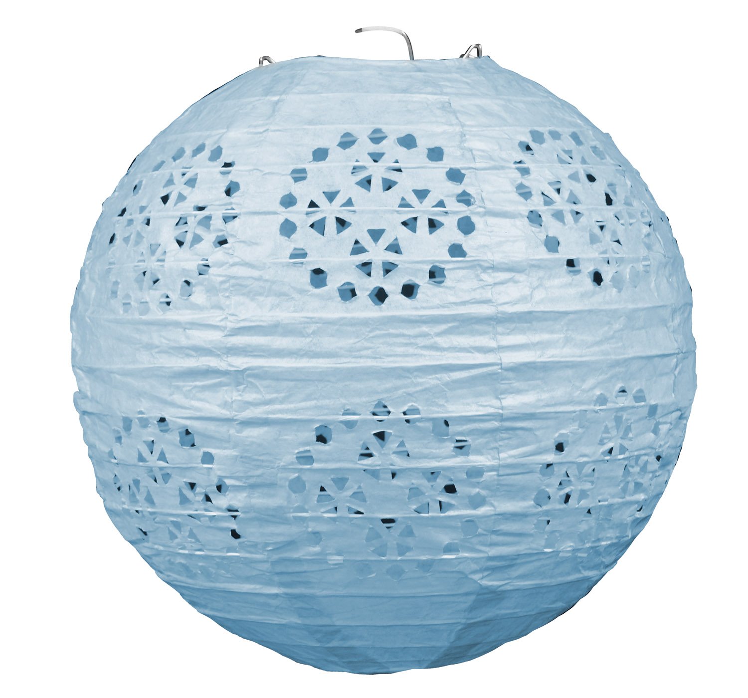 Lanterne en papier effet dentelle bleu pastel Beistle 20 cm