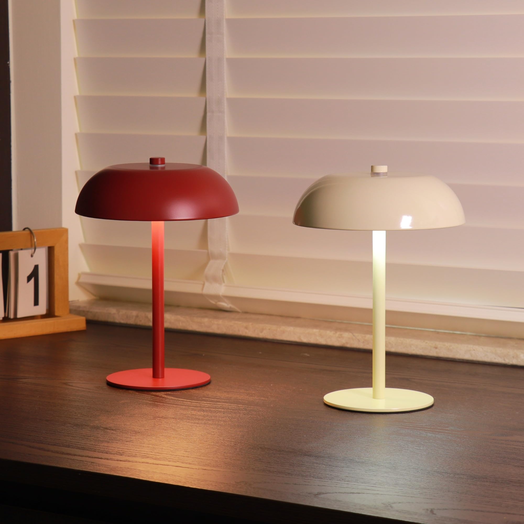 Lampada da tavolo a fungo a LED, batteria 5200 mAh, dimmerabile, 3 colori