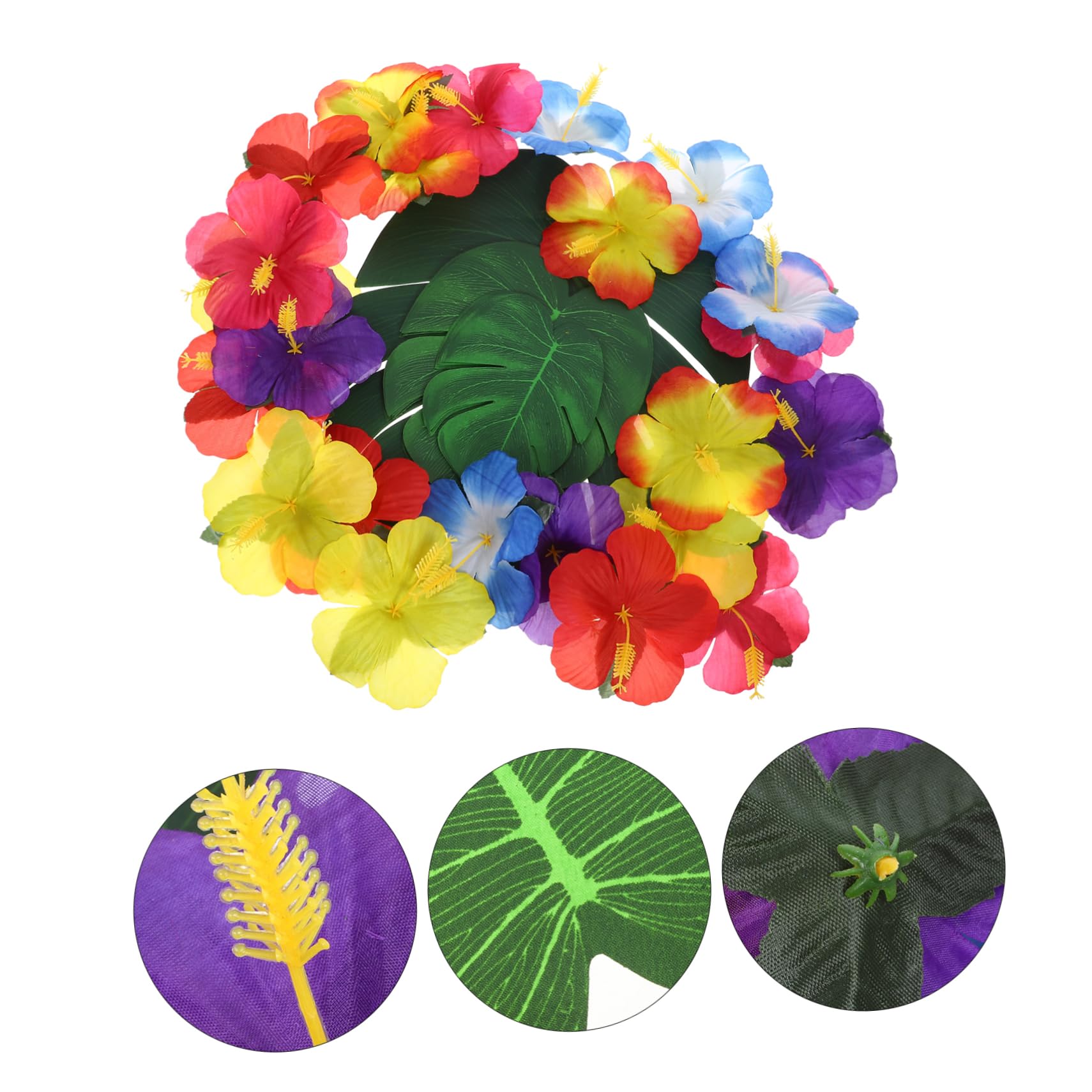 1satz Hawaii Party Tischdekoration Teiliges Mit Künstlichen Blättern Und Hibiskusblumen Für Tropische Feiern Luau Deko Fotorequisiten Und Partyanlässe