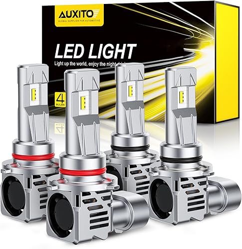 Miniatura 7 de AUXITO Bombillas LED 9007, 15000LM por juego, 400% más brillantes, HB5, 6500 K, blanco frío para reemplazo halógeno, Plug and Play, paquete de 2