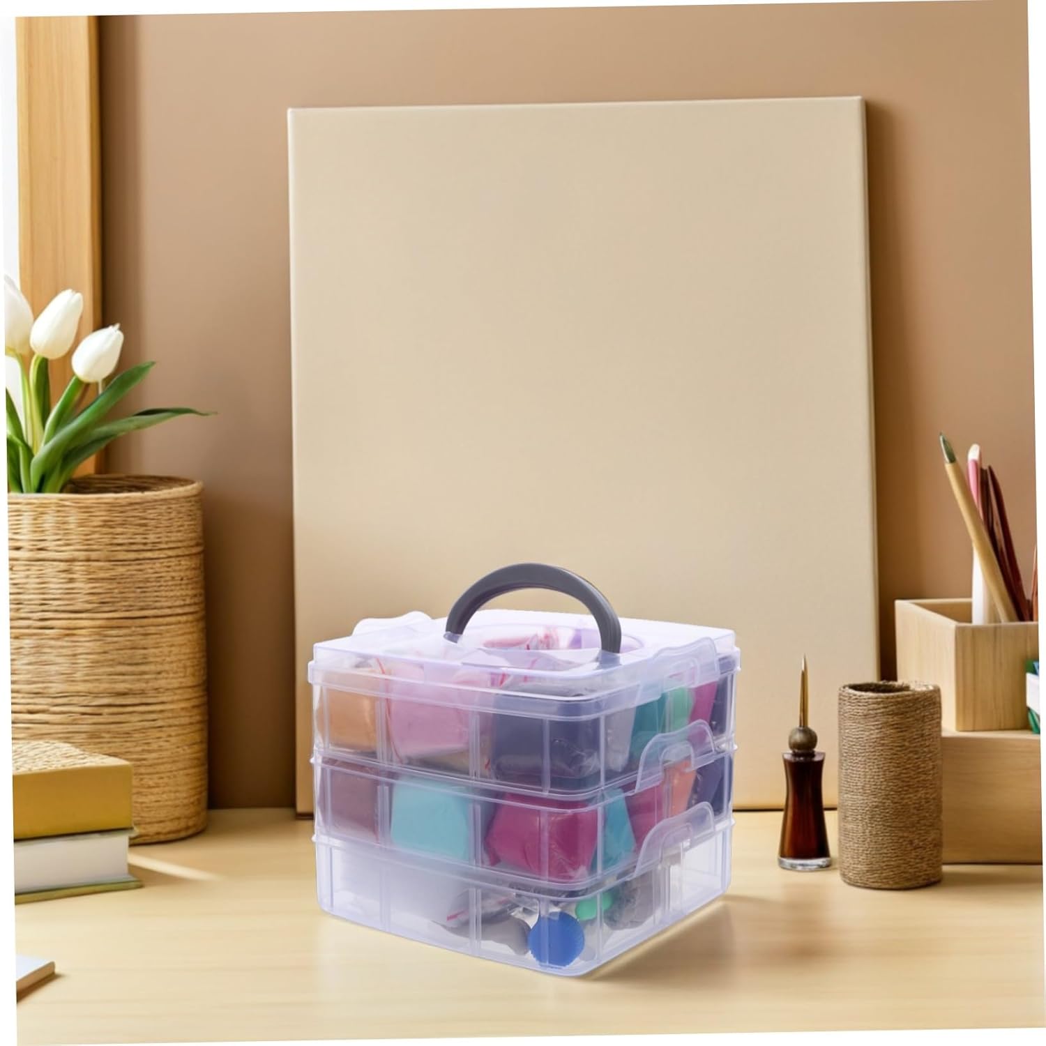 CIMAXIC Needle Felting Starter Kit for Beginners Color Wool Roving Needles and Portable Storage Box DIY Wool Felt Craft Set for Family Bonding Travel Parties and Home Decor