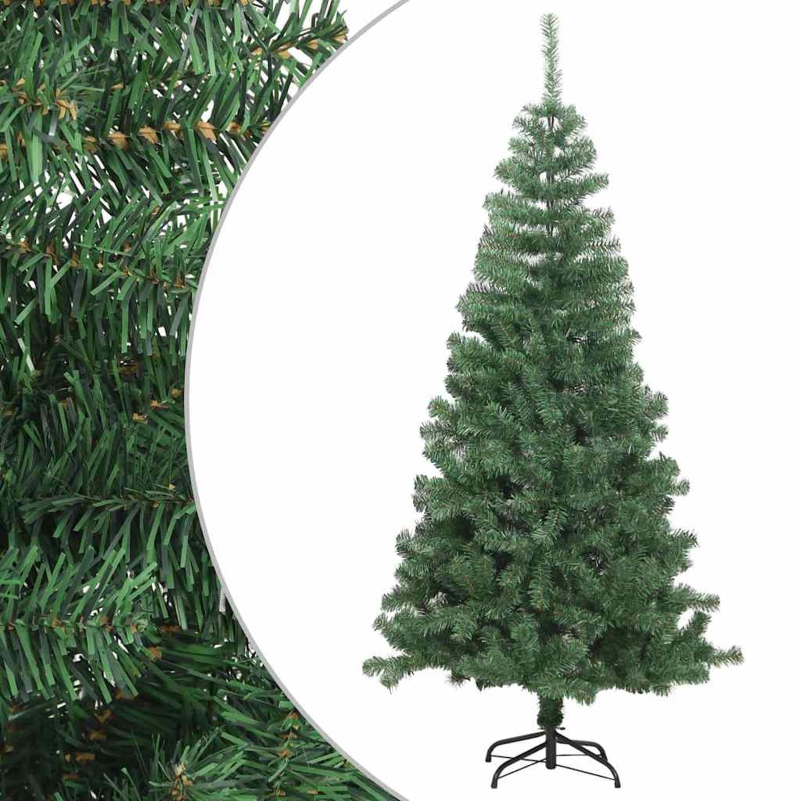 Albero di Natale Artificiale 120 cm Verde con 230 Punte in PVC, Base Inclusa, per Interni ed Esterni Riparati, Facile da Montare