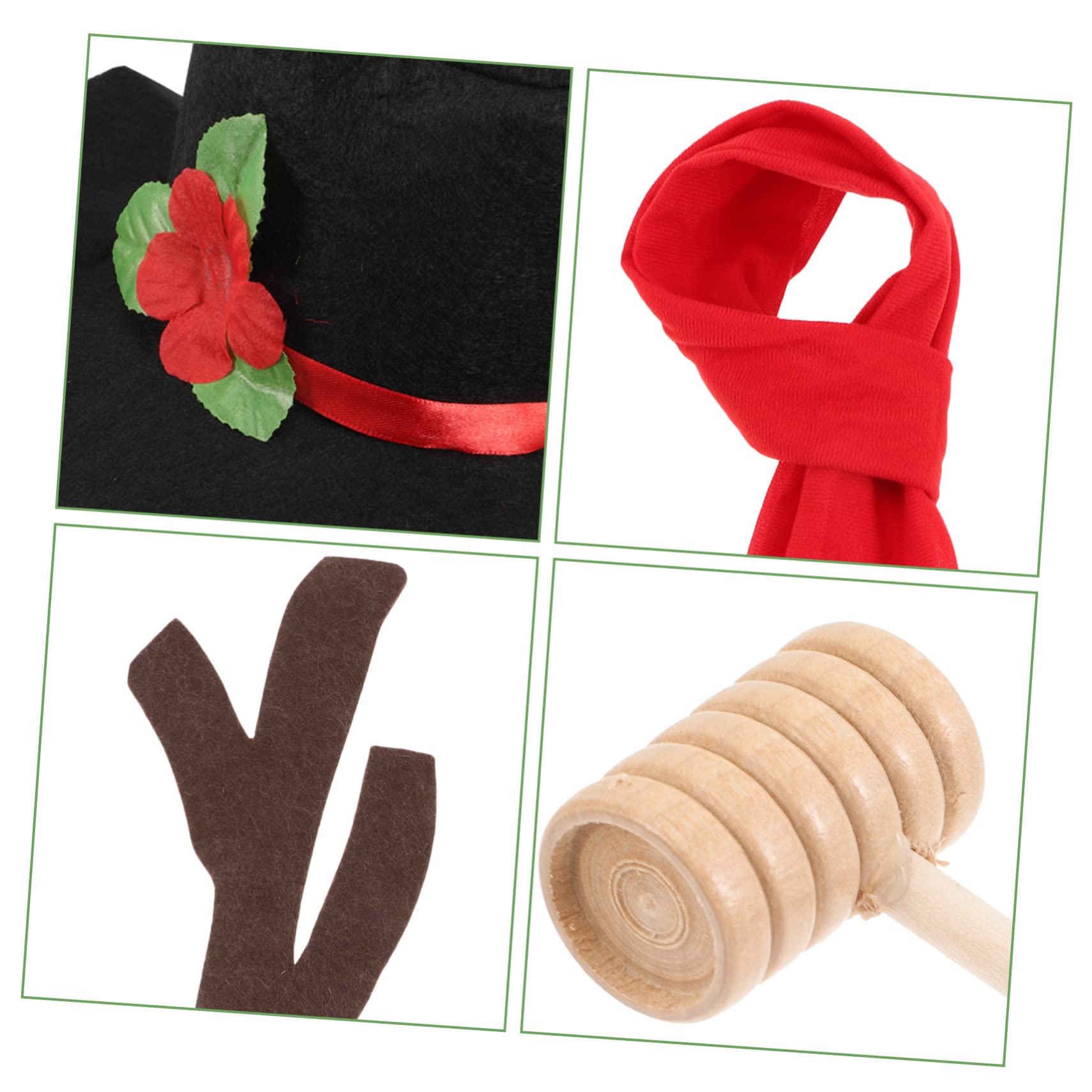 TOPBATHY 3 Sätze Schneemann verkleiden Sich Snowman Decoration Weihnachtsdekoration für draußen weihnachtsschneemann Nase selber Machen Schneemann-Karottennasen Schneemann-Ankleidestütze