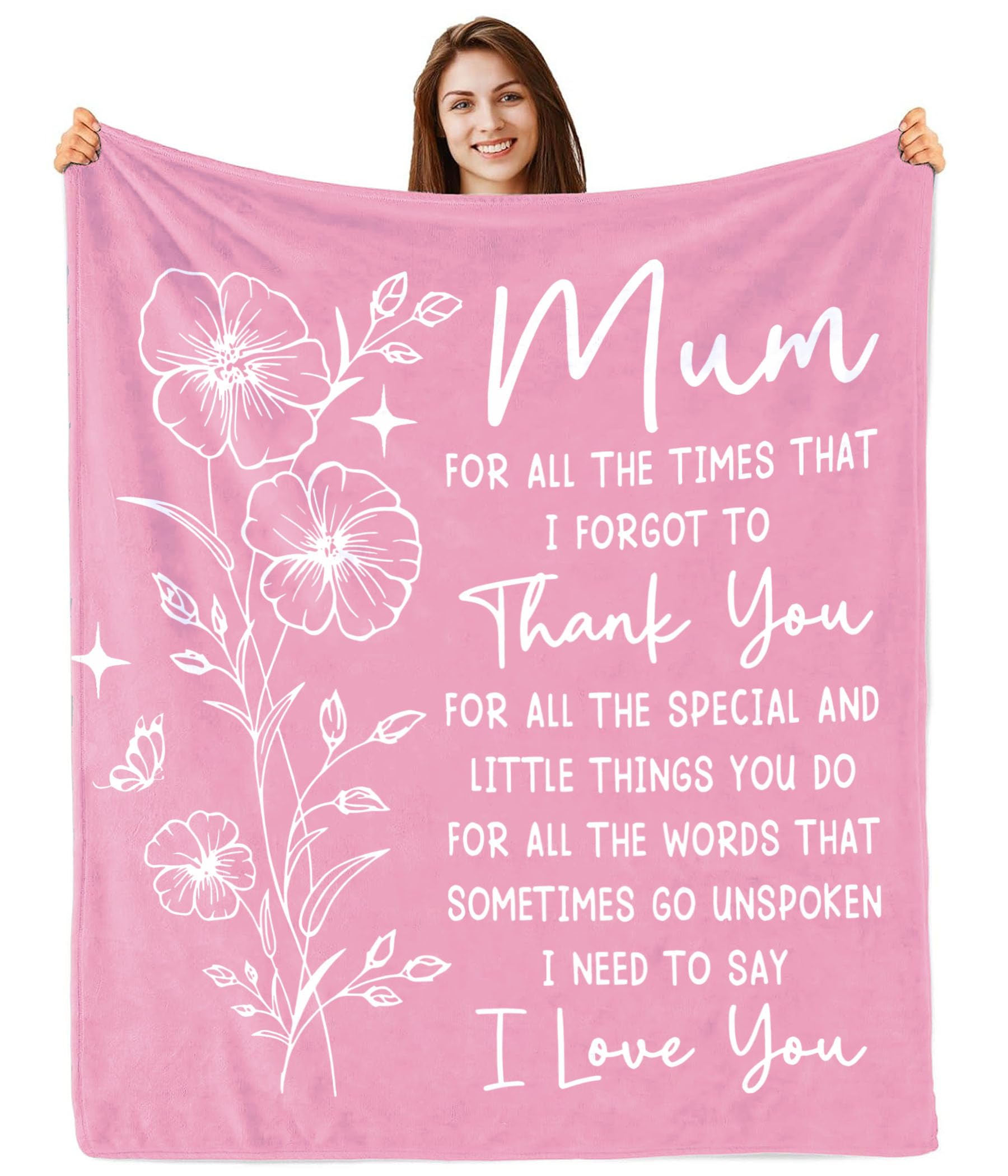 Taretco Blanket Gifts for Mum - Mother's Day Birthday Gifts for Mum from Daughter Son - Birthday Presents Blanket for Mother Mums Mom Mummy 60" x 50", pink