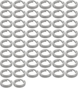 Amazon.com: OVERTOYOU 50Pcs Fishing Split Rings Fishing Stainless Steel ...