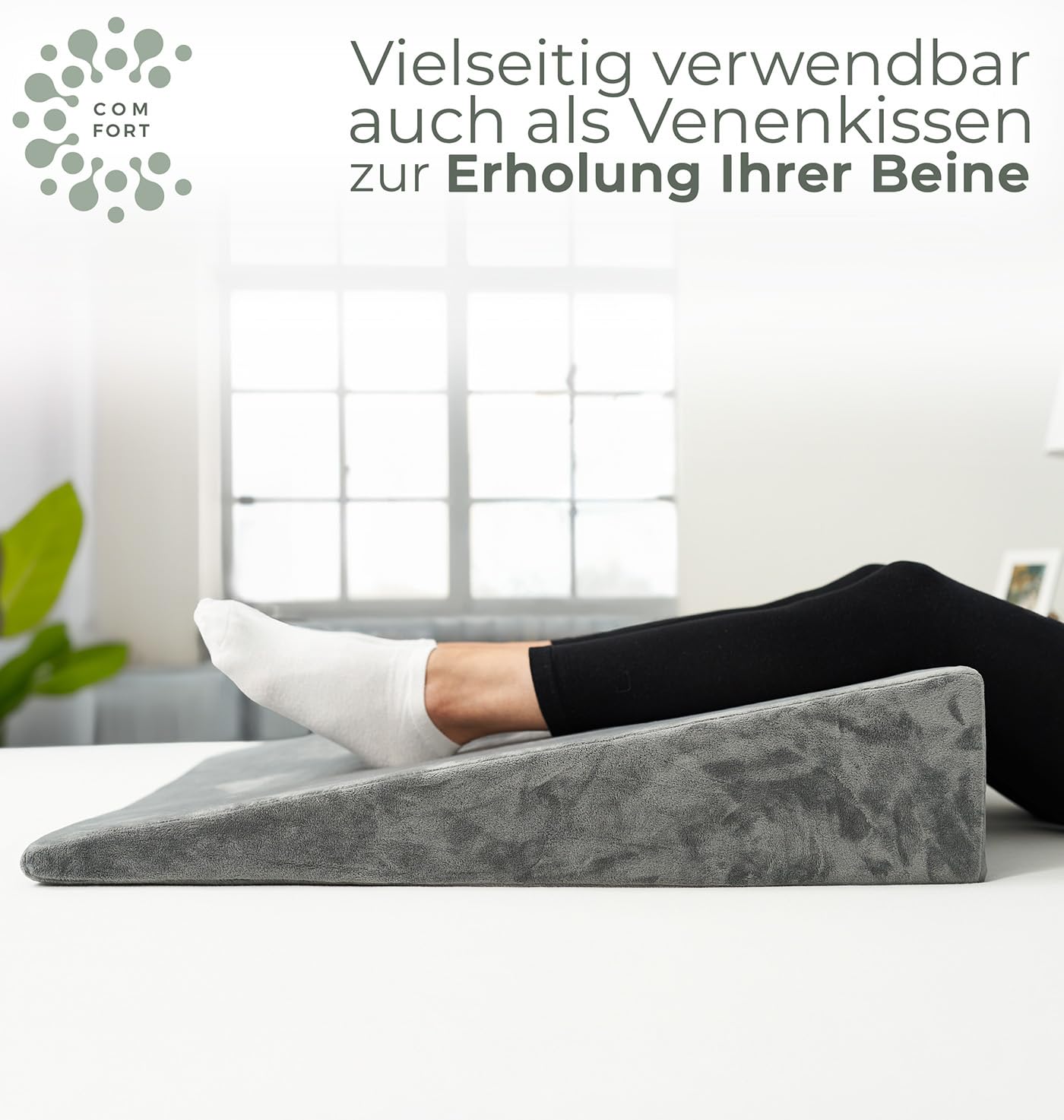 Keilkissen für Bett und Couch, Matratzenkeil, Reflux Kissen [mit 2 Liegezonen], Lesekissen zur Schlaferhöhung Rückenkissen als Bettkopfteil, Betterhöher, Rückenstützkissen, Beinkissen oder Venenkissen
