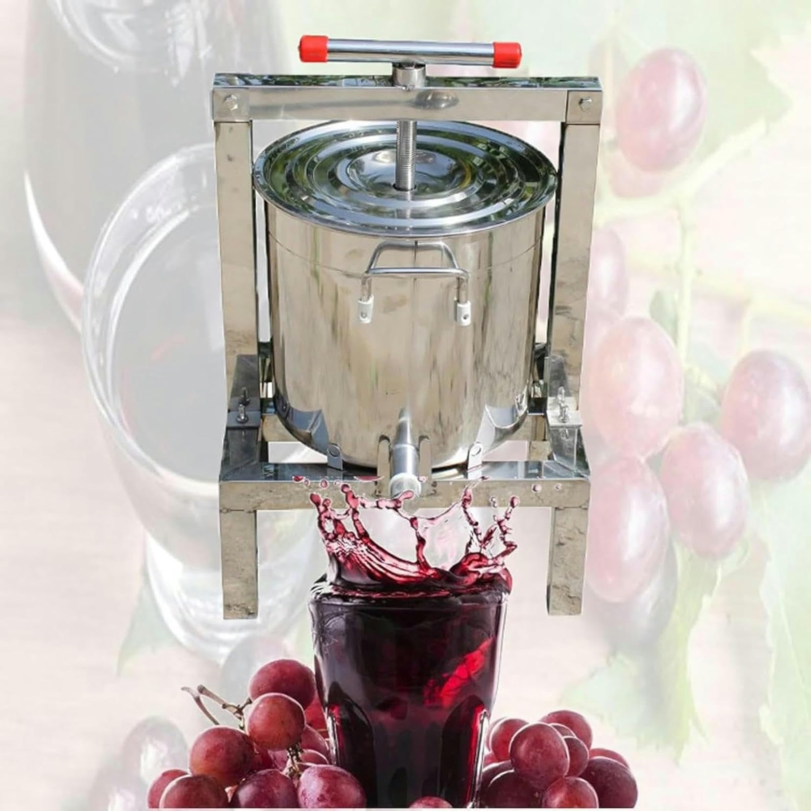 Broyeur de fruits en acier inoxydable avec manivelle manuelle pour jus et vin