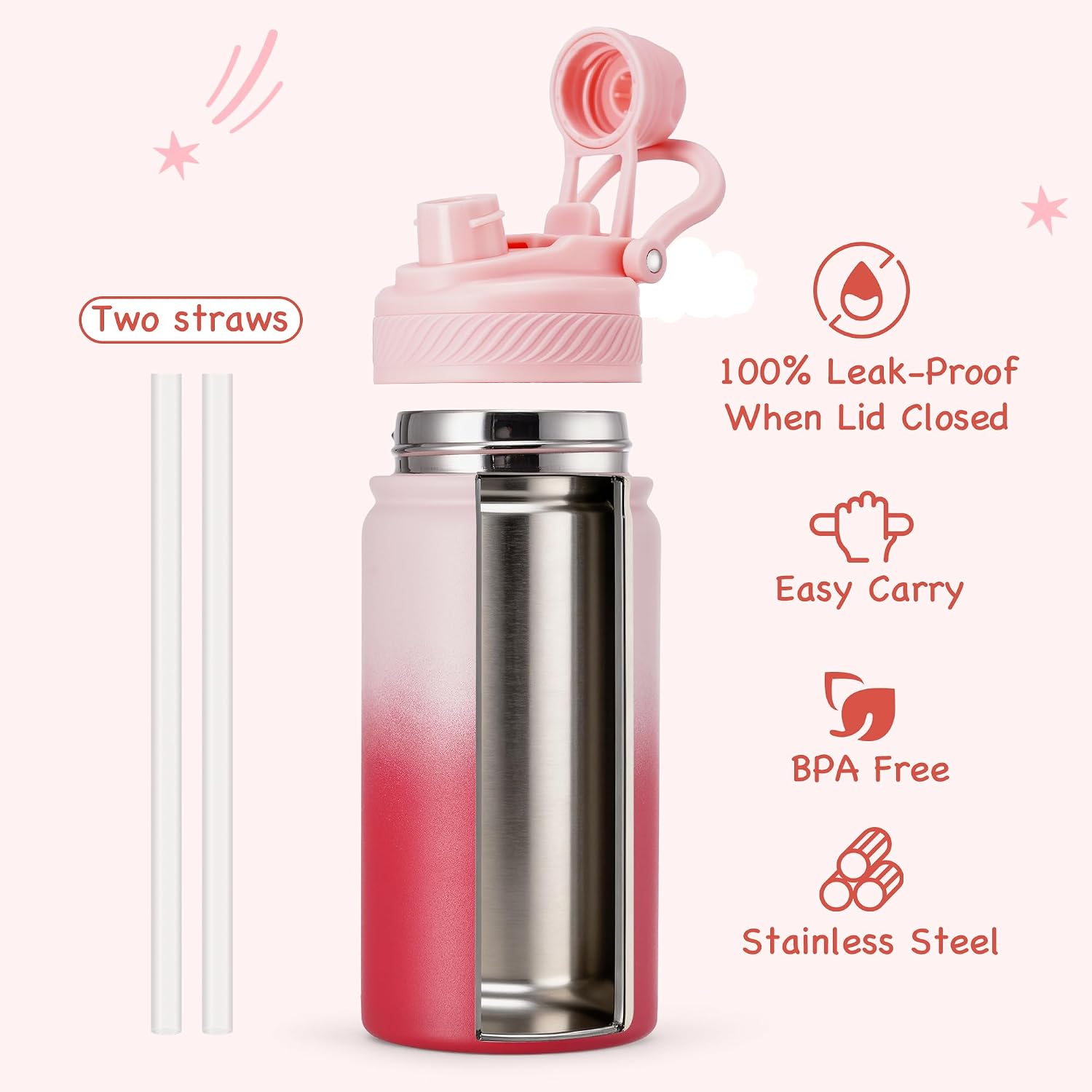 12 Oz Kids Water Bottle Stainless