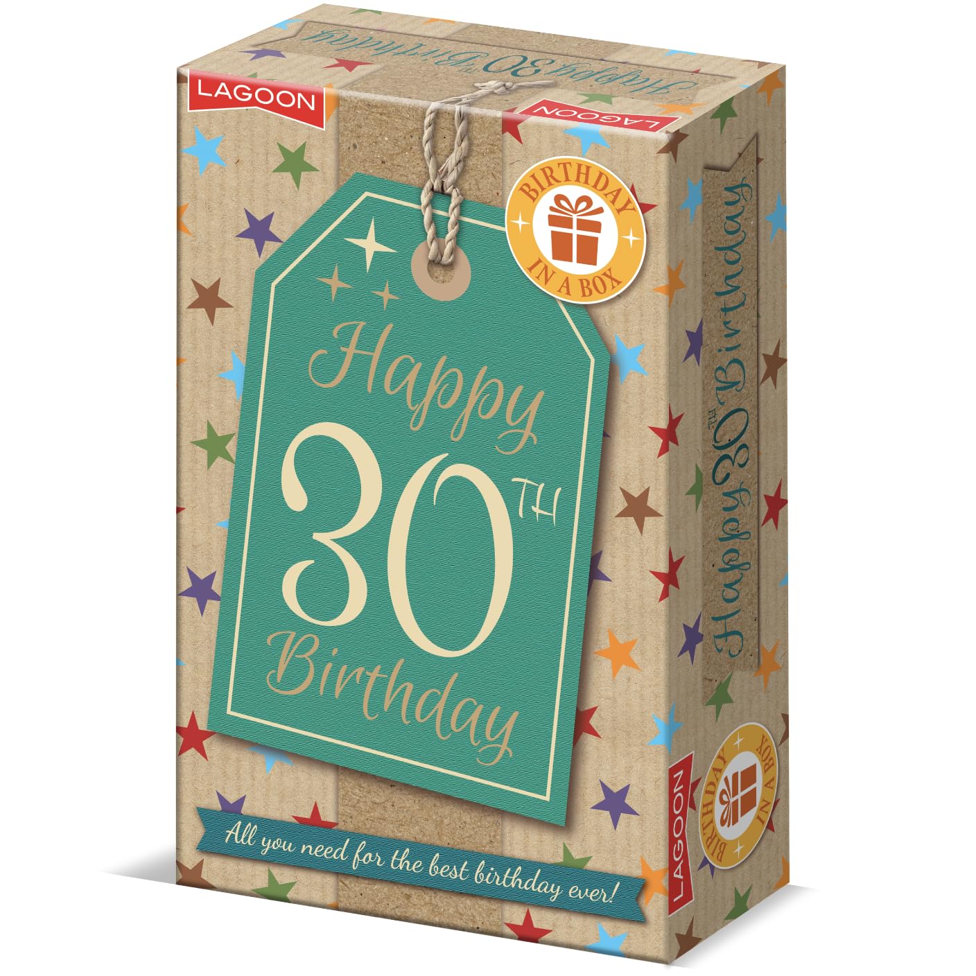 University Games Birthday in a Box: 30th Birthday Gift - 30th Birthday Gift – Complete Party in a Box | Balloons, Bunting, Game, Candle & Keepsake Keyring | Letterbox Surprise