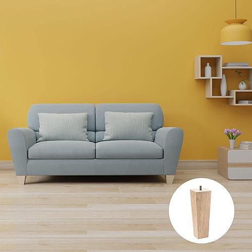 Miniatura 7 de uxcell Patas para muebles, 7 pulgadas (7.087 in), juego de 4 patas cuadradas de madera maciza para sofá, patas de silla, pies de mesa, piezas de