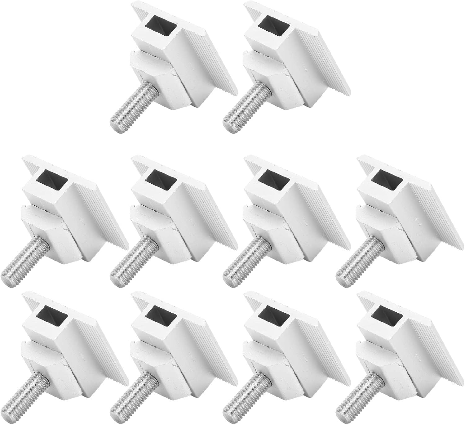 Solar Panel Mid Clamps with Bolts, Aluminum Roof Mounting Brackets for Solar Installation Kit (10 Pieces)