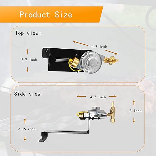 Miniatura 5 de Regulador de válvula de parrilla de gas 80477 actualizado compatible con weber serie Q100Q120, reemplazo del regulador de gas 80477 para piezas de