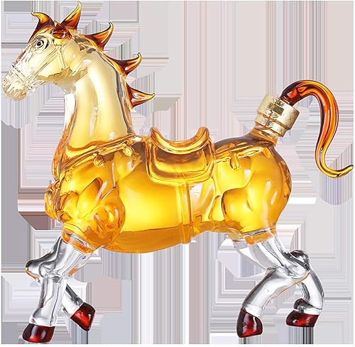 Miniatura 3 de MBCDSA Decantador de whisky, decantador de whisky en forma de caballo sin plomo, botella de calidad, para licor whisky, whisky, whisky, whisky, ron,