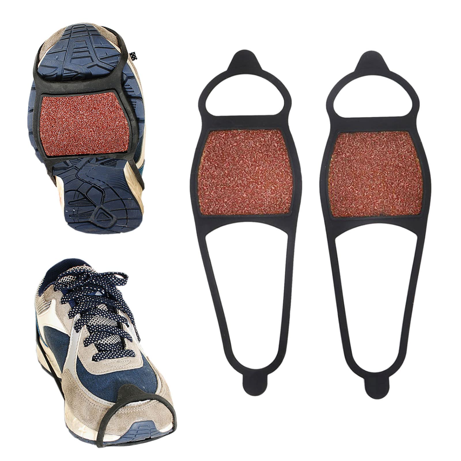 2Pcs Ice Snow Grips Winter Ice Grippers Snow Traction Cleats Crampons Spiker Ice Traction Slip Boot