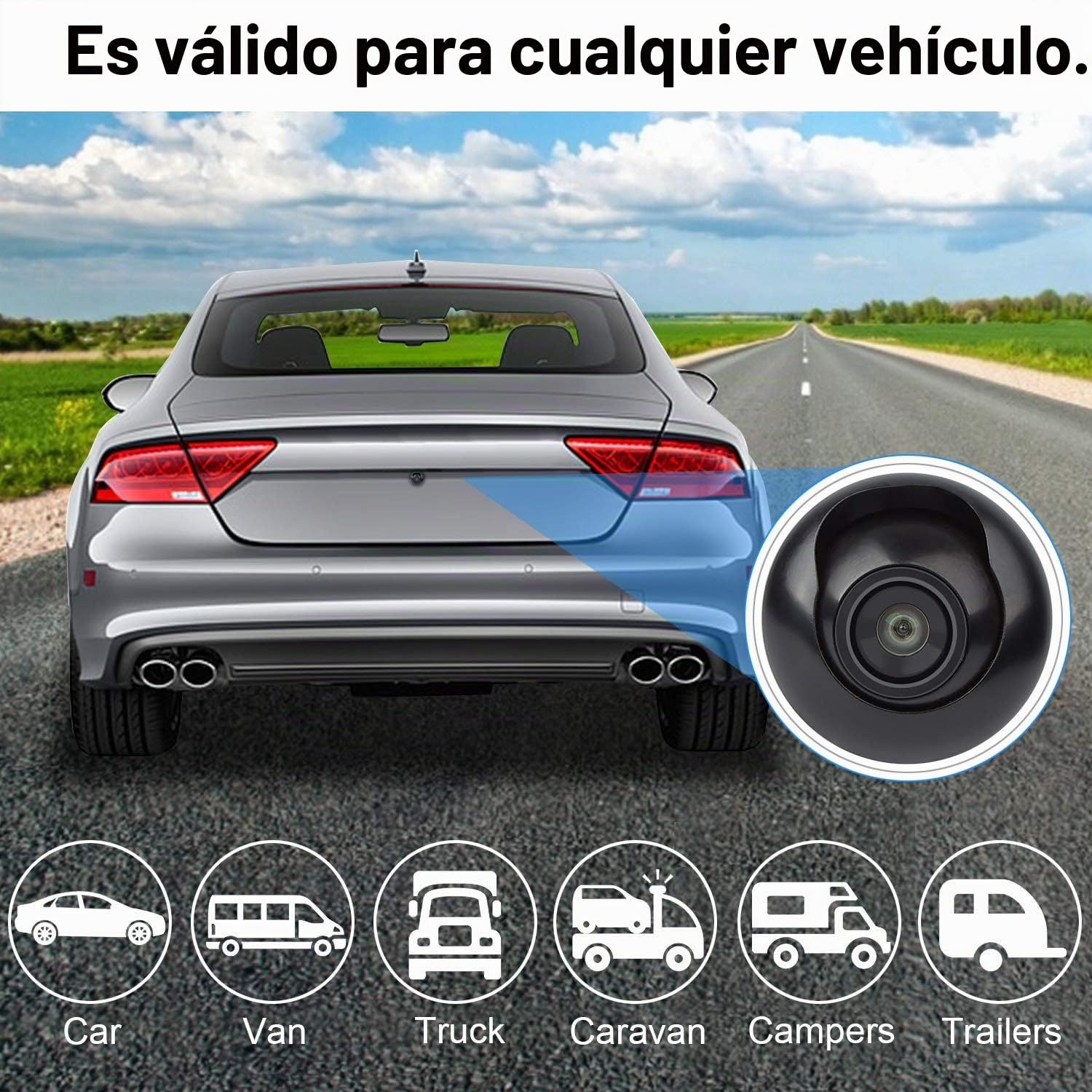 CICMOD Cámara de Visión Trasera Universal CCD Cámara de Marcha Atrás Cámara de Reserva de Coche