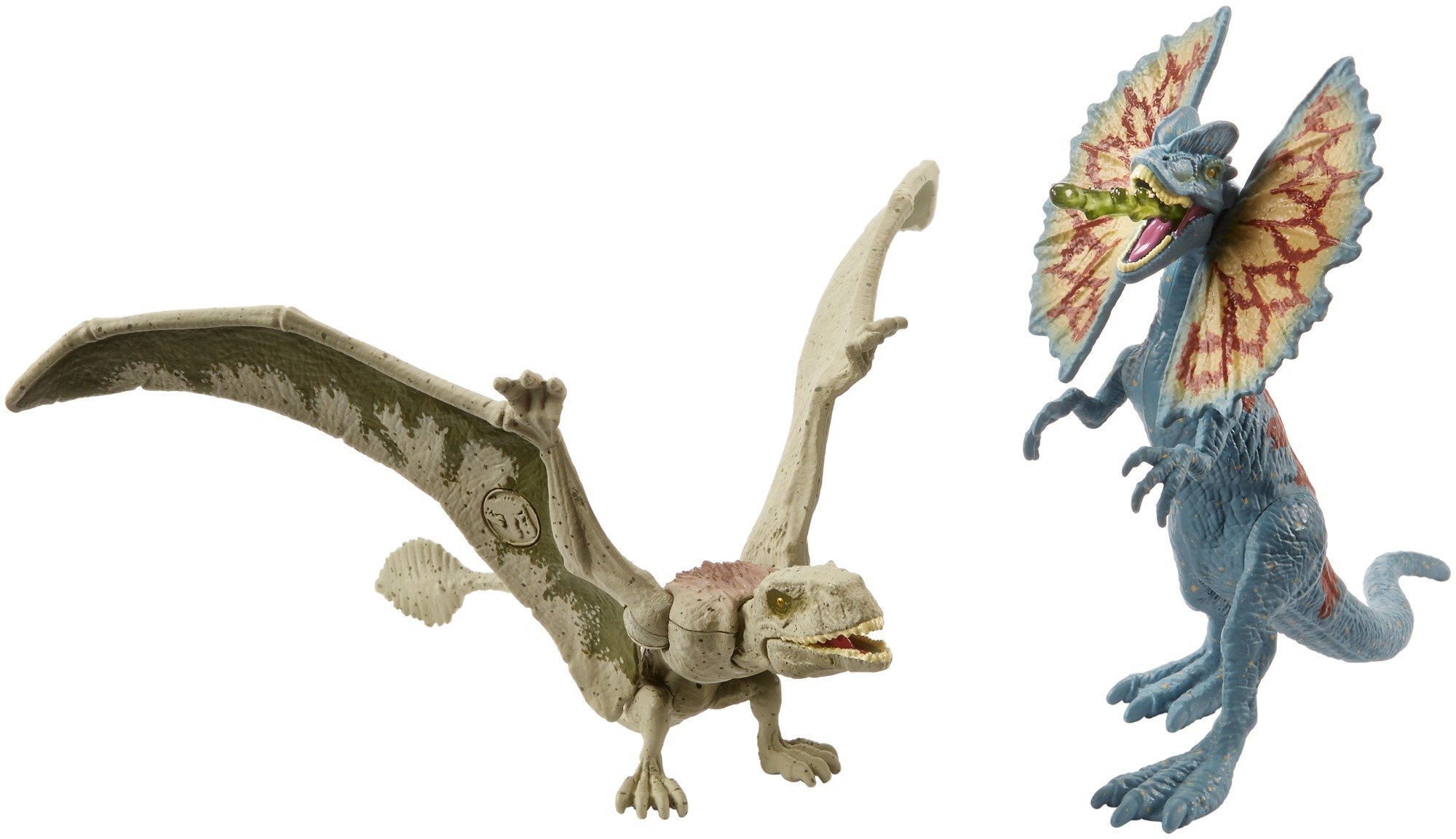 Jurassic World Fallen Kingdom Dino - Dilofosaurus e dimorfodone, confezione da 2
