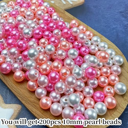 Miniatura 2 de Cuentas de perlas 200 cuentas para manualidades perlas sueltas cuentas espaciadoras redondas de 0394in para aretes pulseras collares llaveros joyas