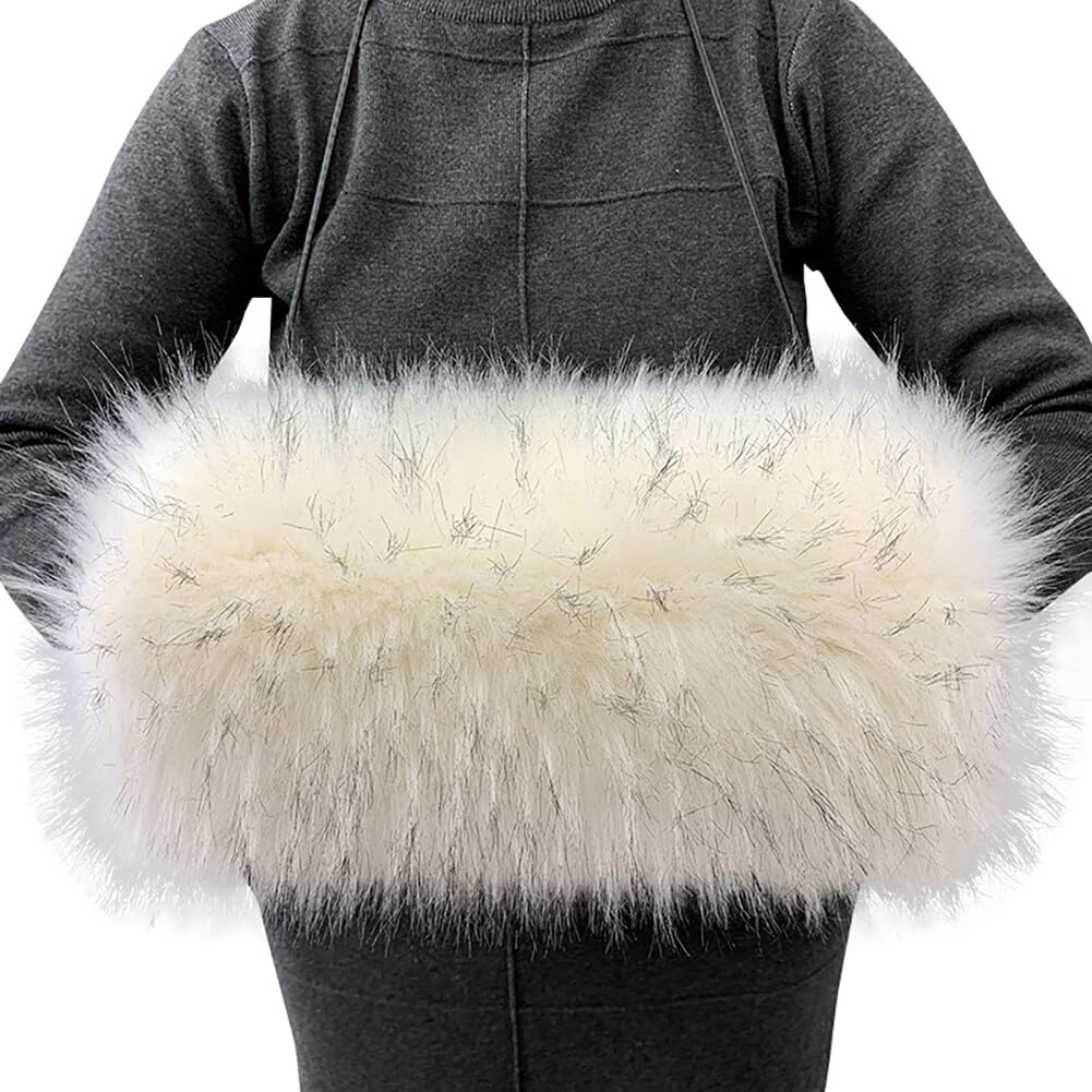 Amazon.com: Surakey Faux Fur Hand Muffs Women Winter Warmer Fuzzy