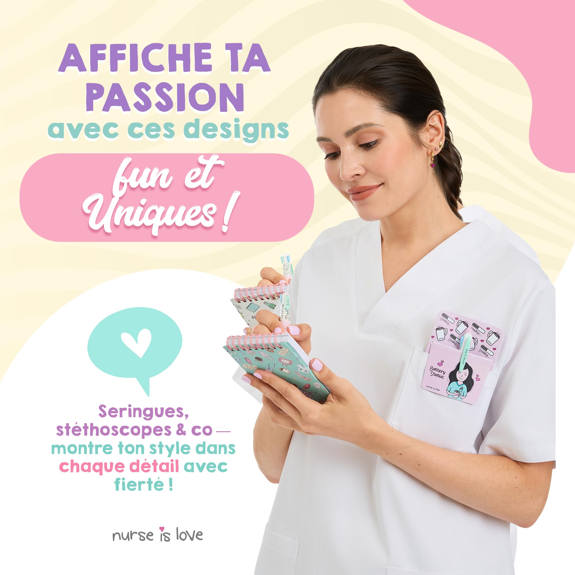 Petit Carnet De Notes Spirale A7 Pour Infirmiere & Aide Soignante - Cadeau Médecins UNICORNS
