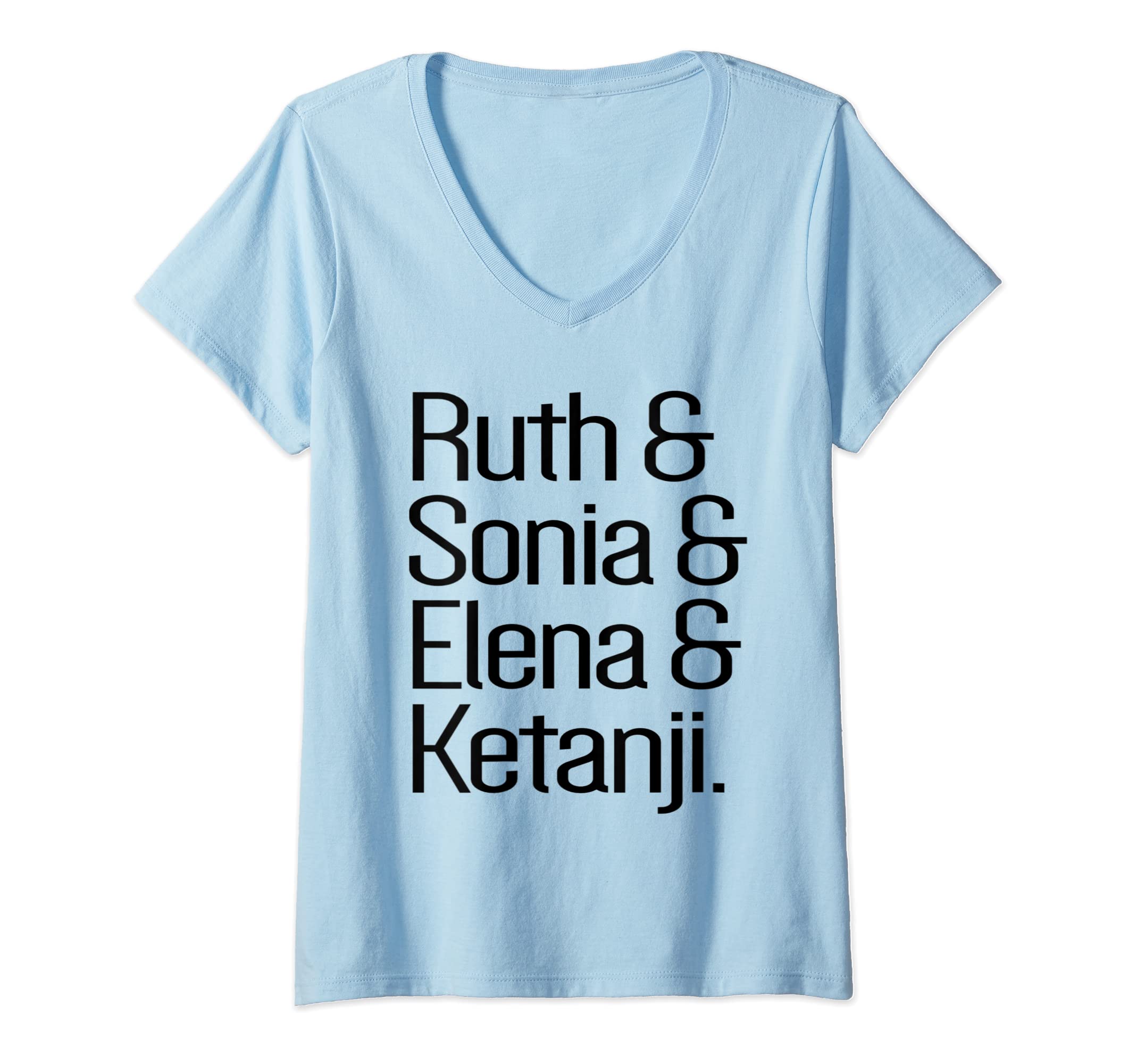 Womens Ruth Sonia Elena Ketanji Notorious KJB V-Neck T-Shirt