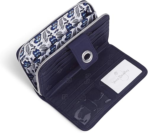 Miniatura 3 de Vera Bradley Cartera Turnlock de sarga de rendimiento para mujer con protección RFID
