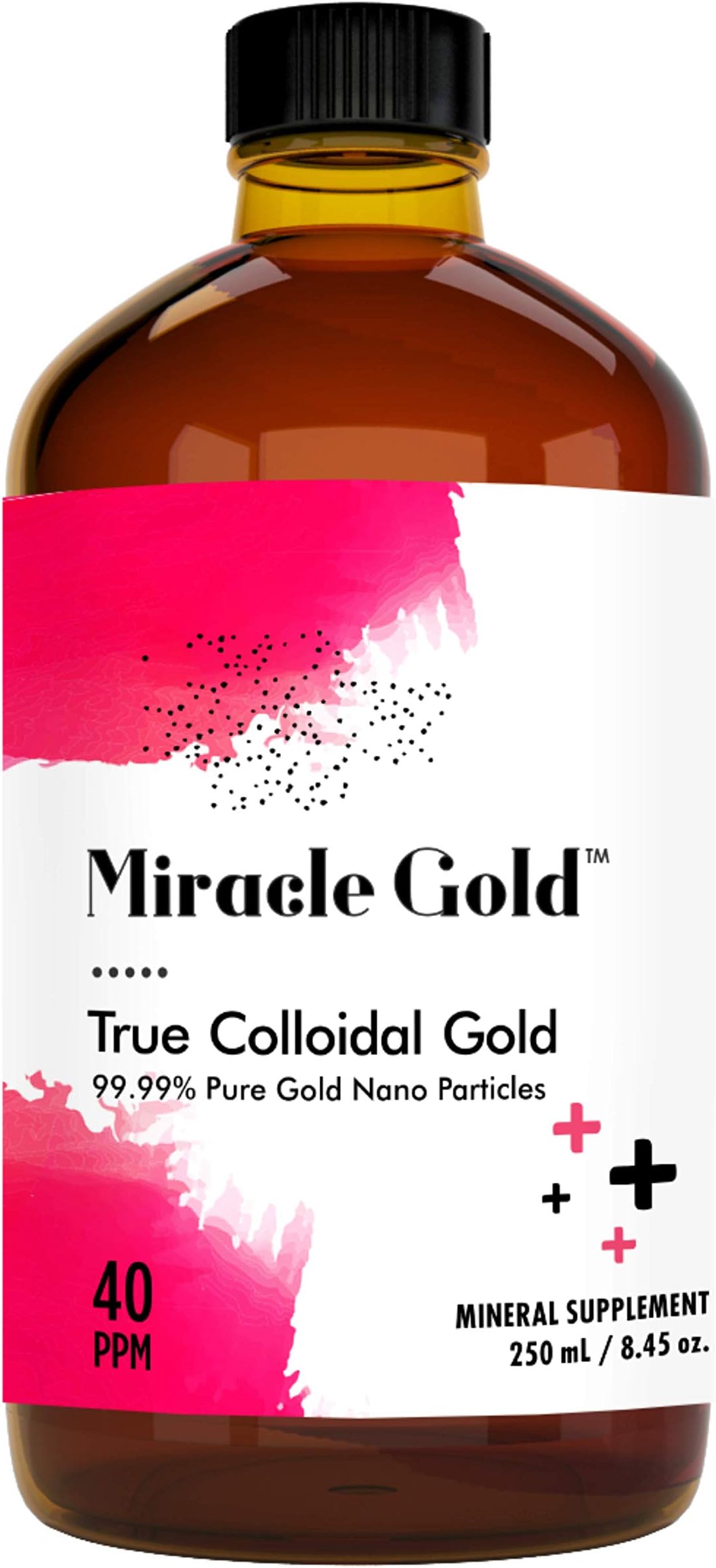 True Colloidal Gold Drop 40 Ppm 250 Ml, Ruby Red Nano Particles, High Bioavailability, For Immunity & Brain Function, Glass Bottle