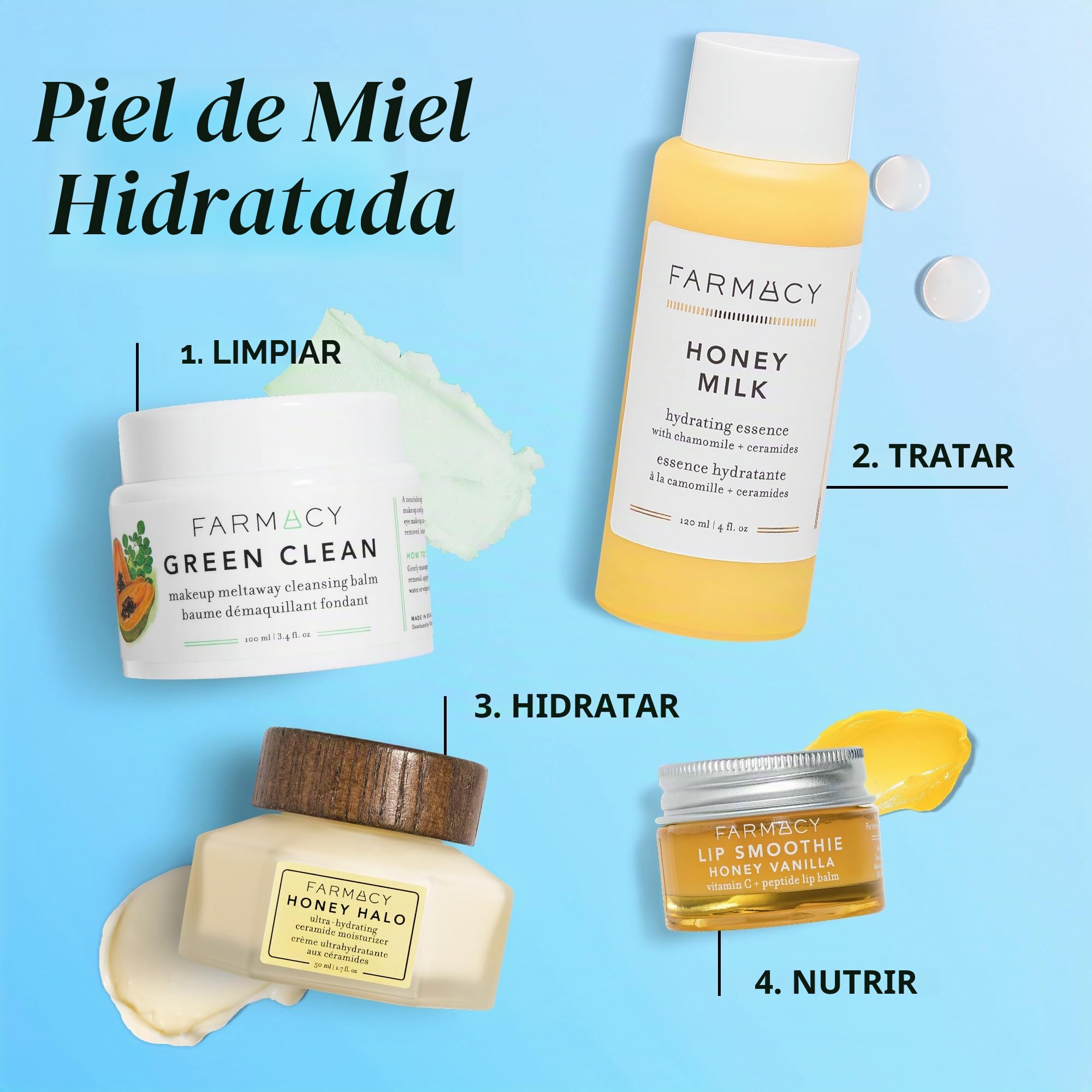 Farmacy Miel Halo Ceramide Crema Hidratante Facial - Loción facial hidratante para piel seca (1.7 onzas)