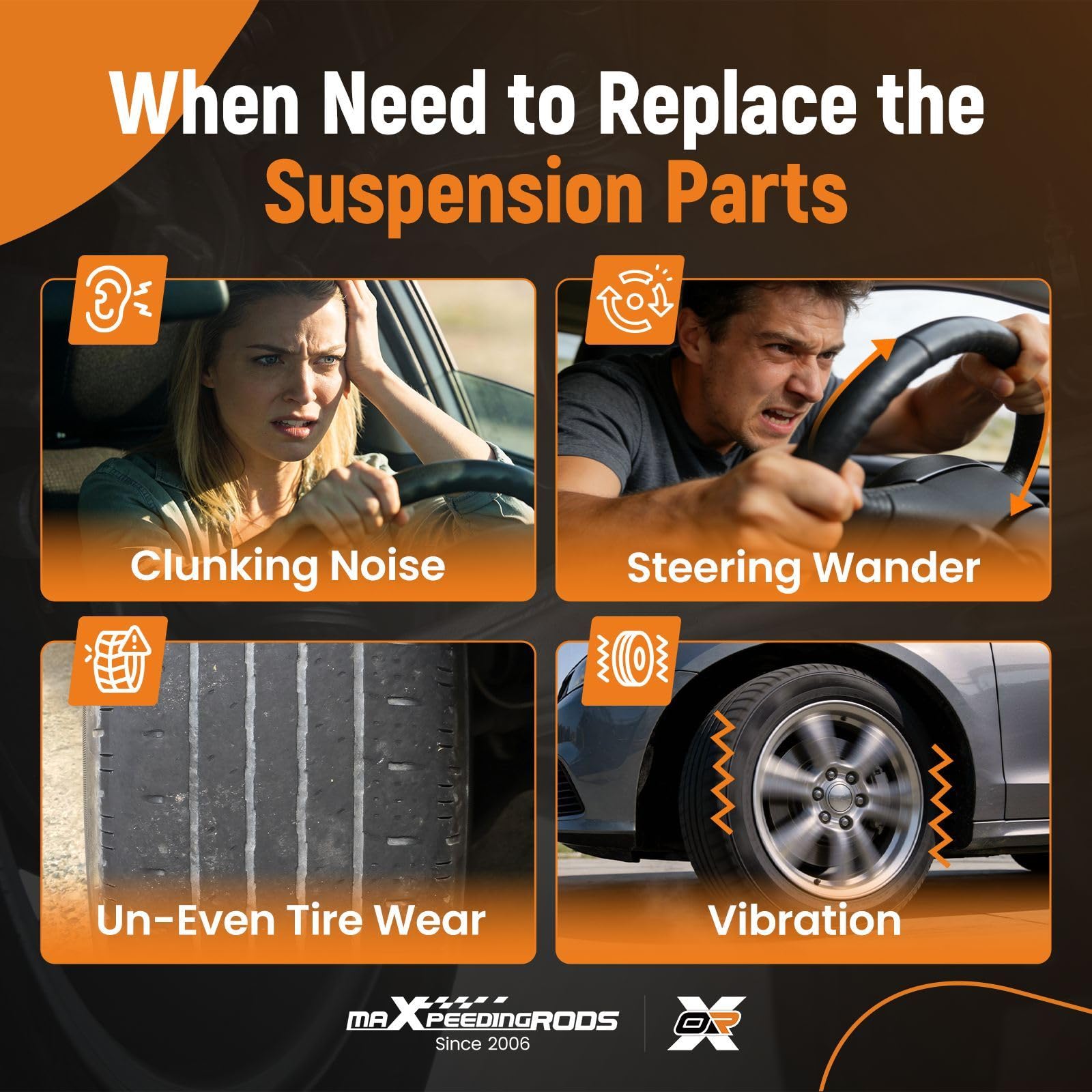 maXpeedingrods 12 x zestaw wahaczy przednich, górnych, dolnych, lewych i prawych do Audi A4 8d2 8D5 B5, A6 4B2, 4B4, do VW Passat 3B2 3B3 3B5 3B6 4B0419811B, 4D0407644A, 4F0419811D