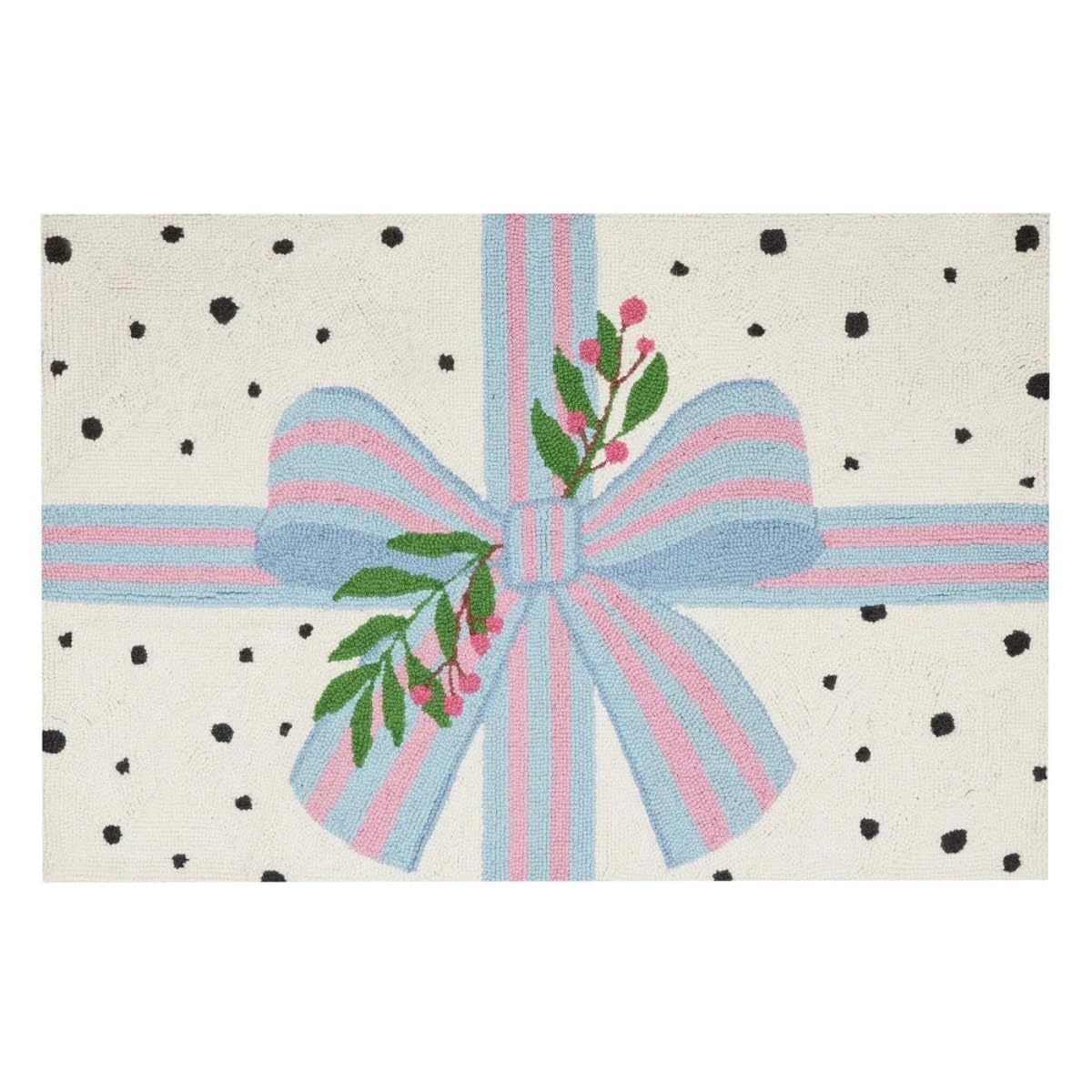 Peking Handicraft Spotted Holiday Present Hook Rug, 36 inch Length, Wool