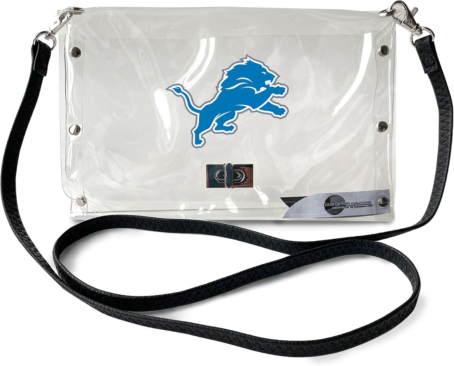 Littlearth womens NFL Clear Envelope Purse With Black Fashion Strap