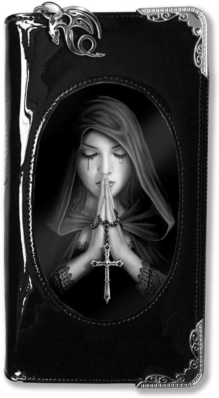 ANNE STOKES 3D Purse Wallet Black PVC Fairy Angel 'Gothic Prayer'