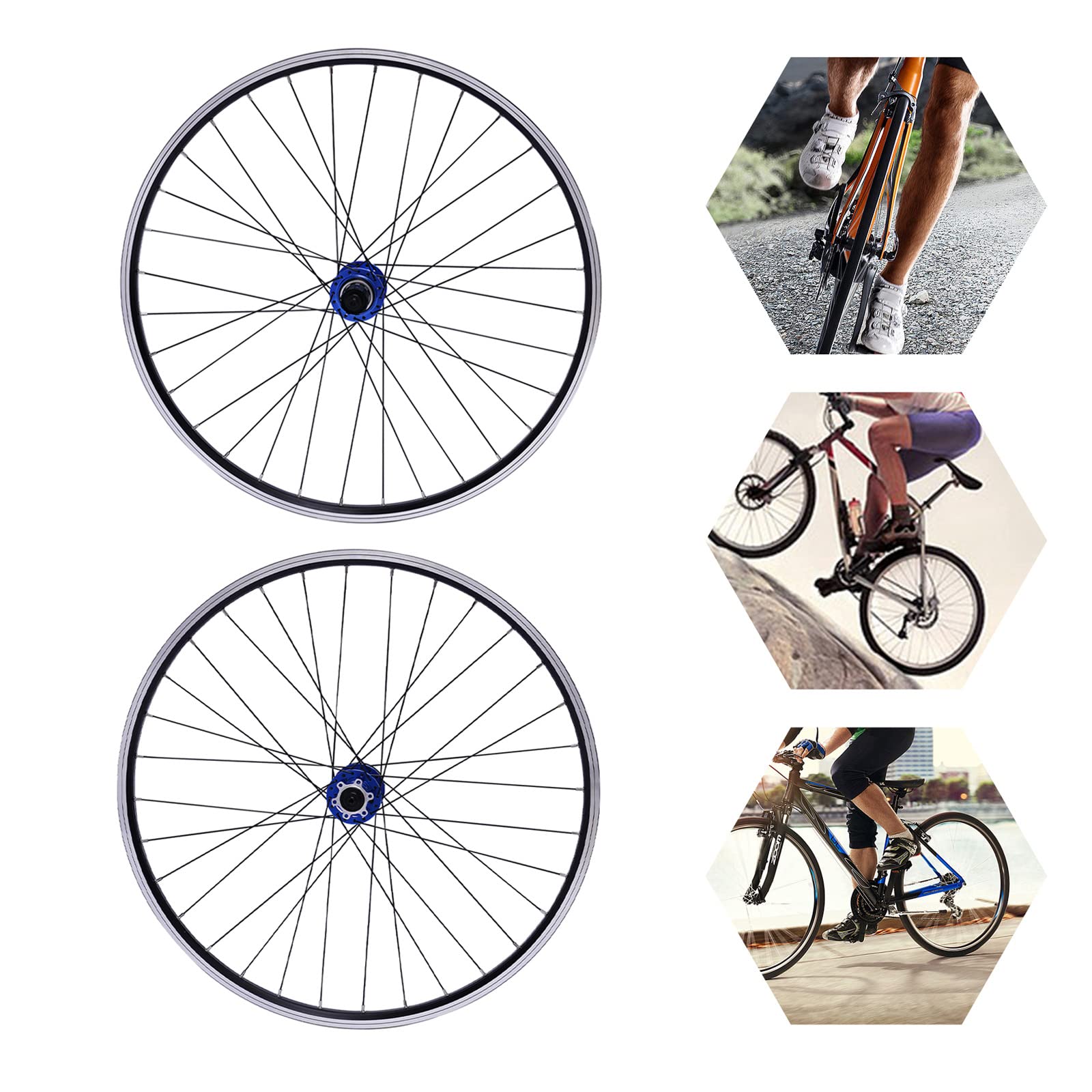 Juego de ruedas de bicicleta de montaña de 27,5 pulgadas, llantas de aleación de aluminio, freno de disco, rueda MTB, liberación rápida, ruedas delanteras traseras, color negro, ruedas para bicicleta
