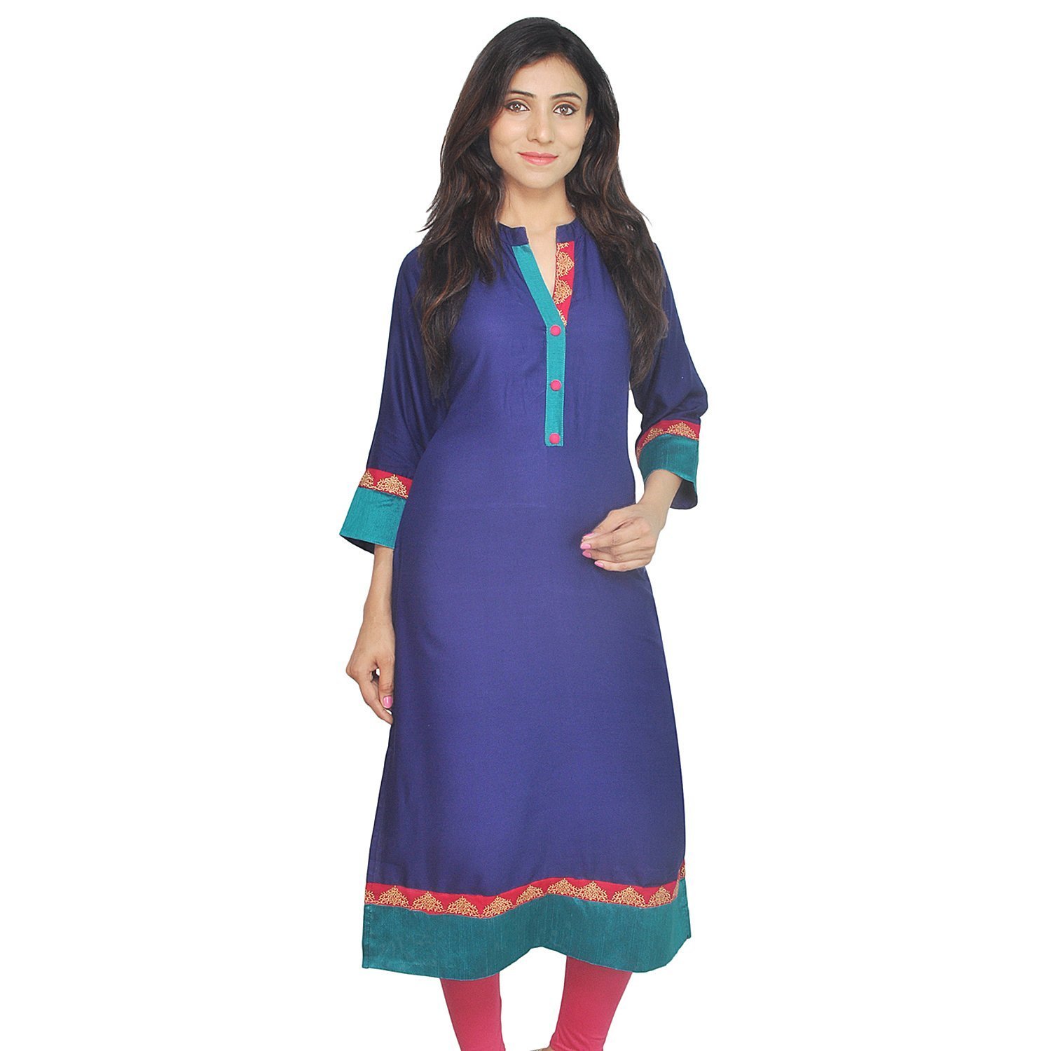 Chichi Indian Women's Embroidered Rayon Kurti Top