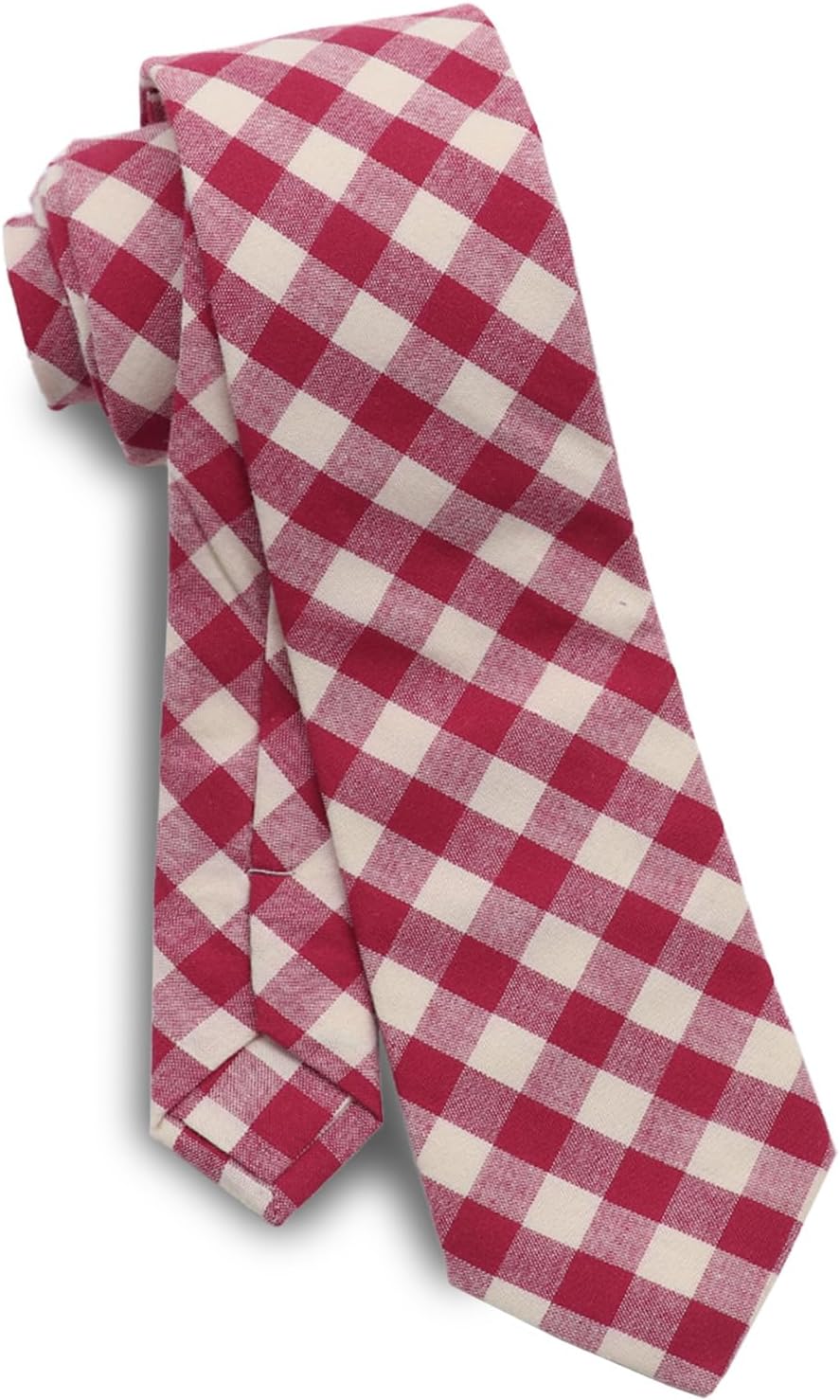 Plaid Ties for Men, Cotton Neck Ties Mens with Checkered Pattern Self-tied Men Tie for Wedding Office Party