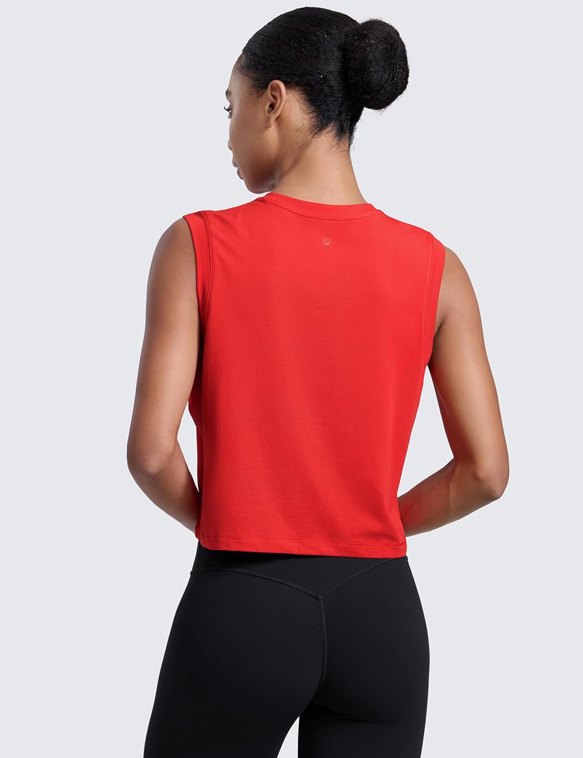CRZ YOGA Cotton-Blend Workout Muscle Tank for Women Breathable Quick Dry High Neck Athletic Tops Casual Sleeveless Shirts - Image 2