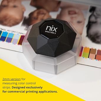 Nix Spectro 2 (2mm) - Spectrophotometer and Densitometer with 2mm Targeting Jig - Color Measurement for Print and Packaging Quality Control
