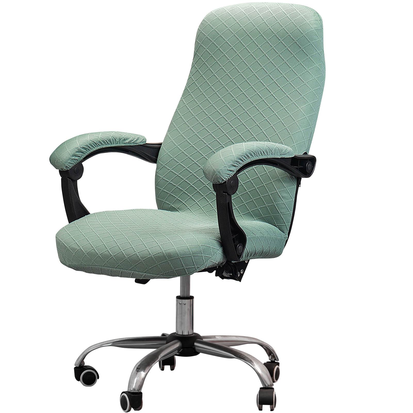 Melaluxe Office Chair Cover with Armrest Covers， Universal Stretch Desk Chair Cover, Computer Chair Slipcovers (Size: L) - Matcha