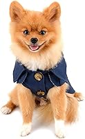 Vista 3 de Gabardina para mascotas para perros pequeños, niñas y niños, chaqueta occidental a la moda resistente al viento, ropa de abrigo con cinturón, ropa