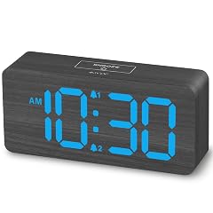 uscce Wooden Digital Alarm Clocks for Bedrooms: Dimmable Dual Alarm Clock with Large Numbers for photo uscce Wooden Digital Alarm Clocks for Bedrooms: Dimmable Dual Alarm Clock with Large Numbers for