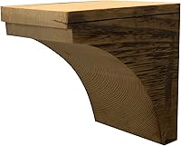 Vista 11 de Modern Timber Craft Ménsulas decorativas arqueadas de madera de granero recuperada de 3 x 8 x 6 pulgadas Juego de 2 ménsulas rústicas para chimenea